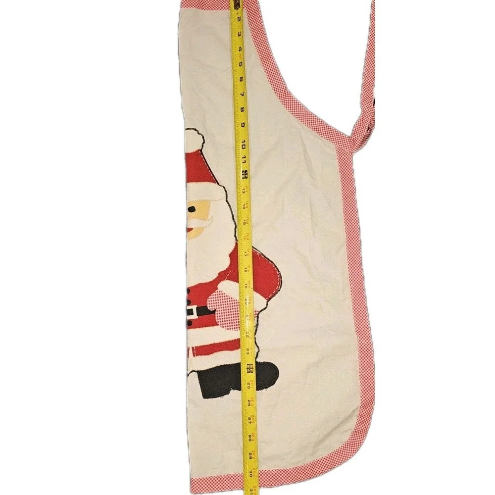 Christmas Santa Claus Holiday Winter Country Kitchen Apron Handmade Decor VTG